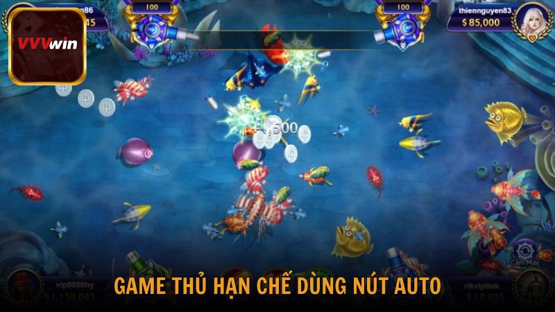 Game thủ hạn chế dùng nút Auto khi bắn cá online miễn phí
